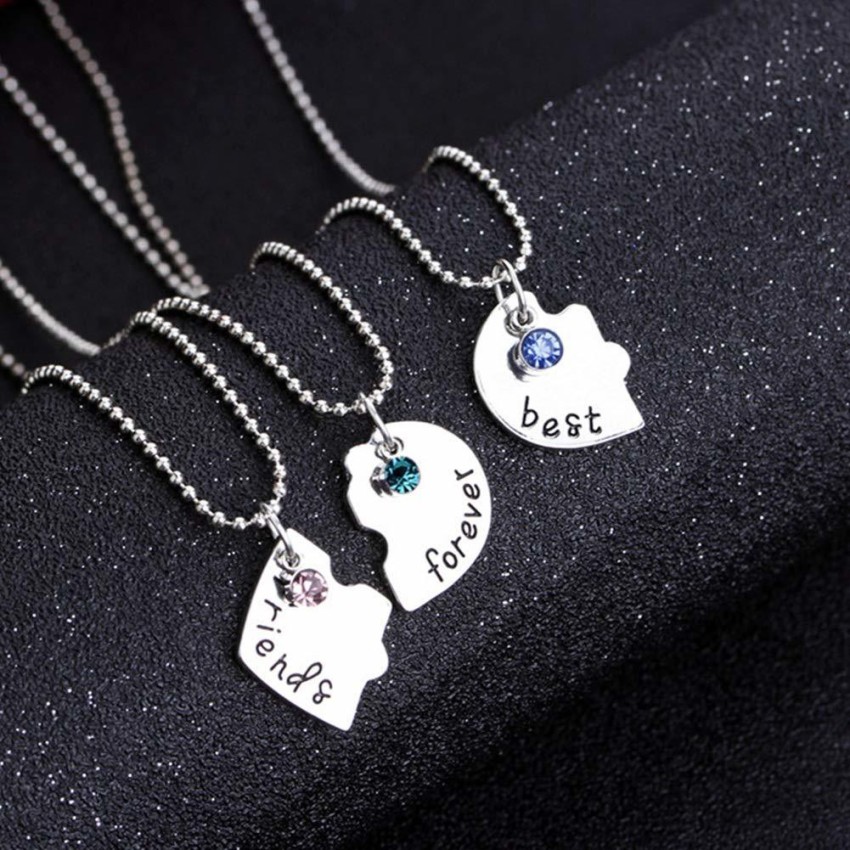 YEUHTLL 2pcs4 pcs BFF Necklaces Bracelets Half Heart Pendant Best Friends  Fashion Chain Friendship Jewelry Set for Girl Lady  Walmartcom