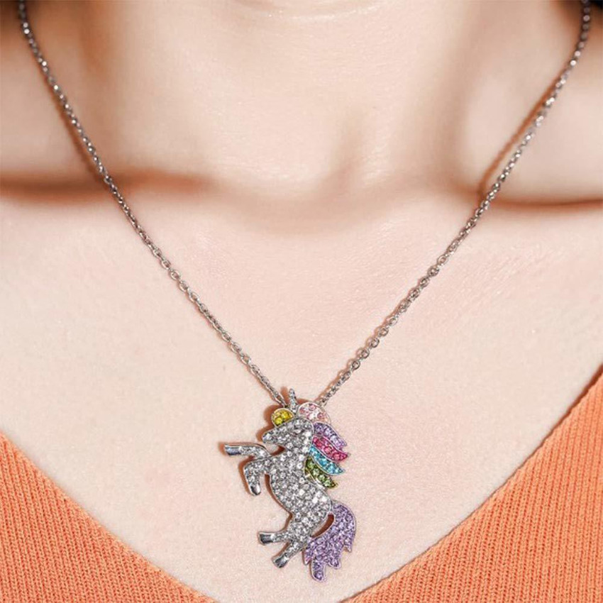 El Regalo Rainbow Unicorn Pendant Necklace Alloy Pendant Price in