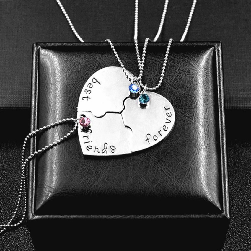 Divastri Friendships Day Special 4 Best Friends Forever BFF Combo of 4  Necklace Chain Pendant for Girls Bestie Gift Silver Crystal Alloy Pendant  Price in India  Buy Divastri Friendships Day Special