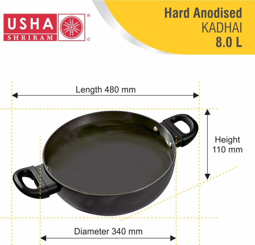 USHA SHRIRAM Triply Stainless Steel Kadai with Lid