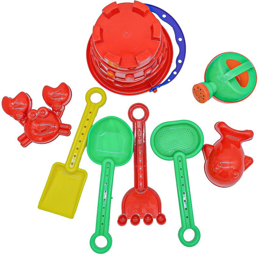 RPVENTERPRISE Beach Toys Set for Kids 8 Pcs Plastic Bucket Animal