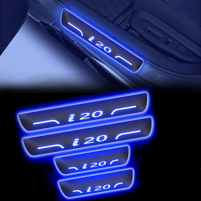 FABTEC led Door Foot Step Sill Plate All Hyundai I 20 Set Of 4