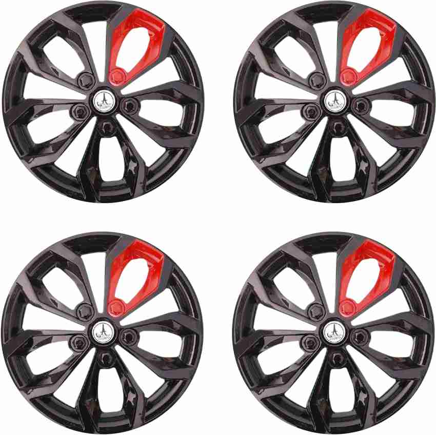 Jetnix Dual Color Black Red 14 inch Tyre Sport Rim cover Wheel