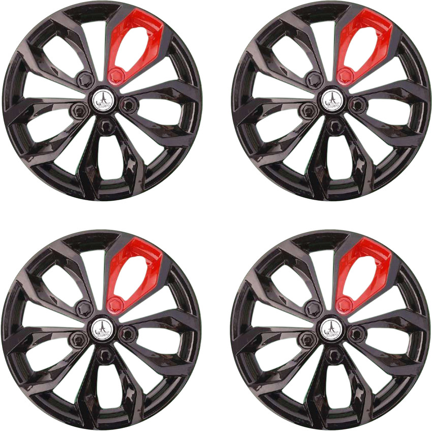 Jetnix Dual Color Black Red 14 inch Tyre Sport Rim cover Wheel