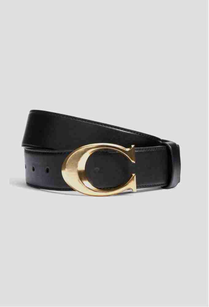 Coach Premium Women Casual Black Genuine Leather Belt Black - Price in  India