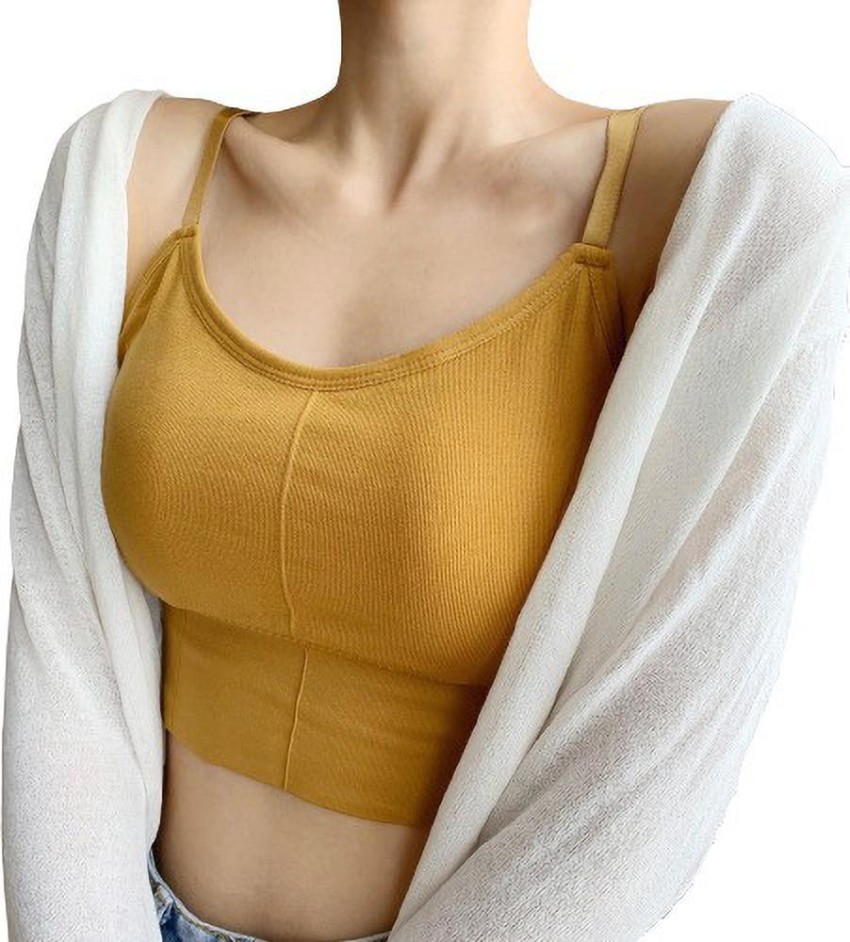 Women's Crop Top Longline Sports Bras Tank Tops Wirefree Cami with
