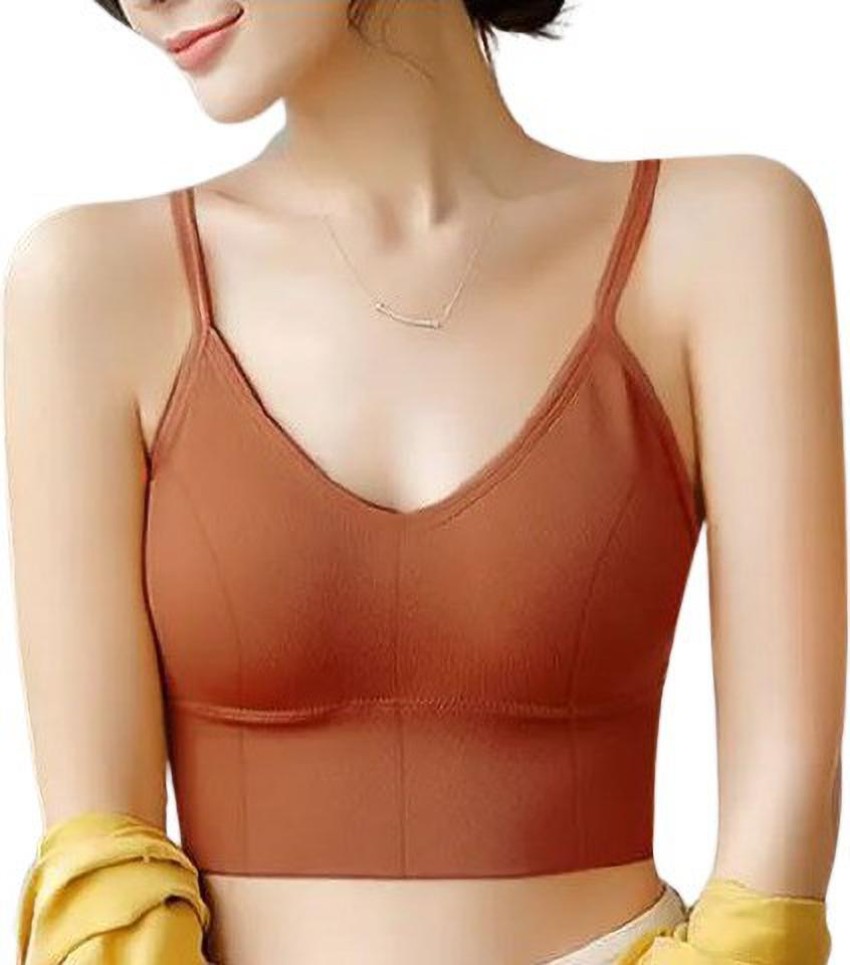 Shihen Women Cotton Longline Padded Wire Free Adjustable Straps Sports Bra  Bralette Camisole Tank Top for Workout Fitness Gym Free Size Women Cami Bra  Lightly Padded Bra - Buy Shihen Women Cotton