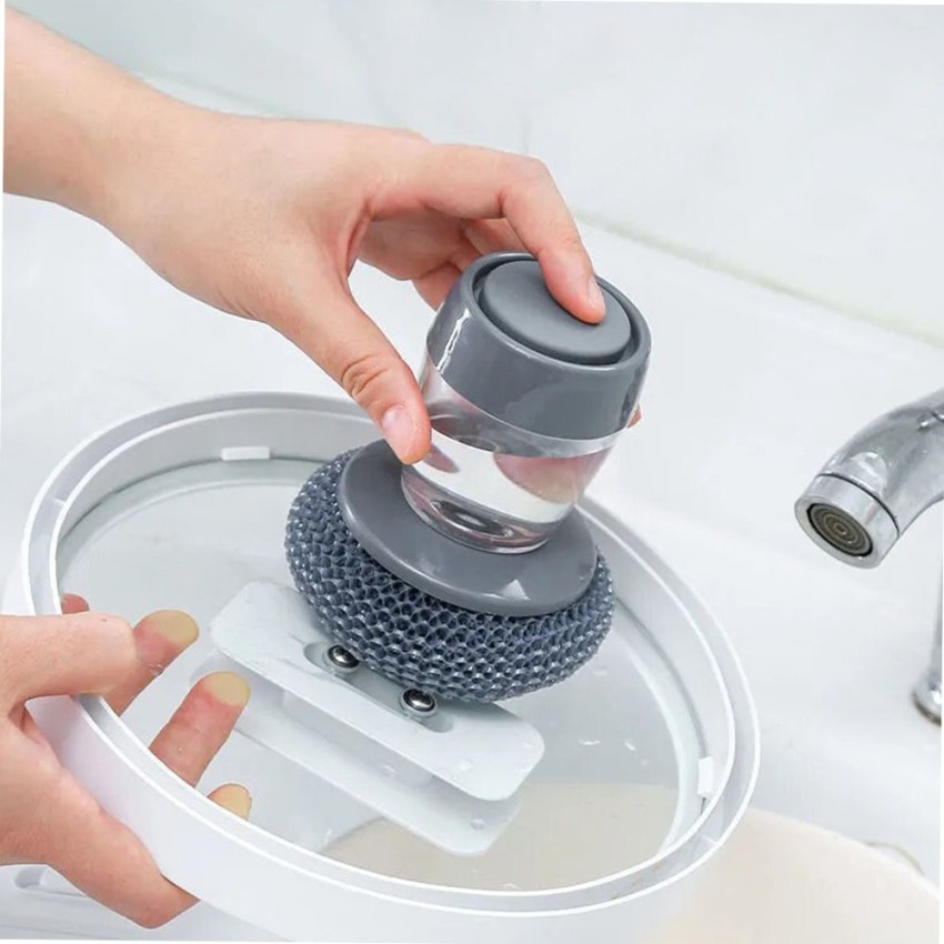 Polypropylene Dish Brush With Washing Up Liquid Soap Dispenser