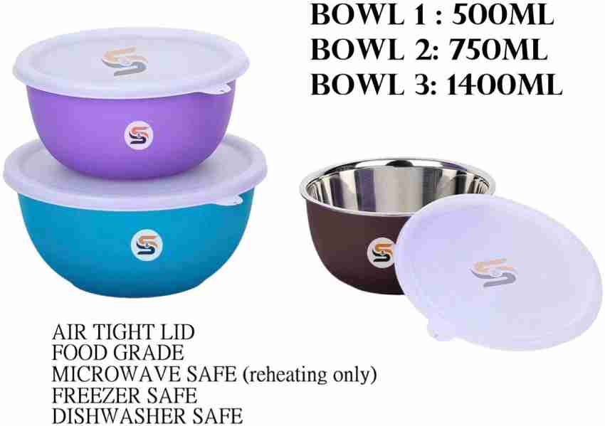 Microwave Safe PP Plastic Bowls 1400ml Container With Lids