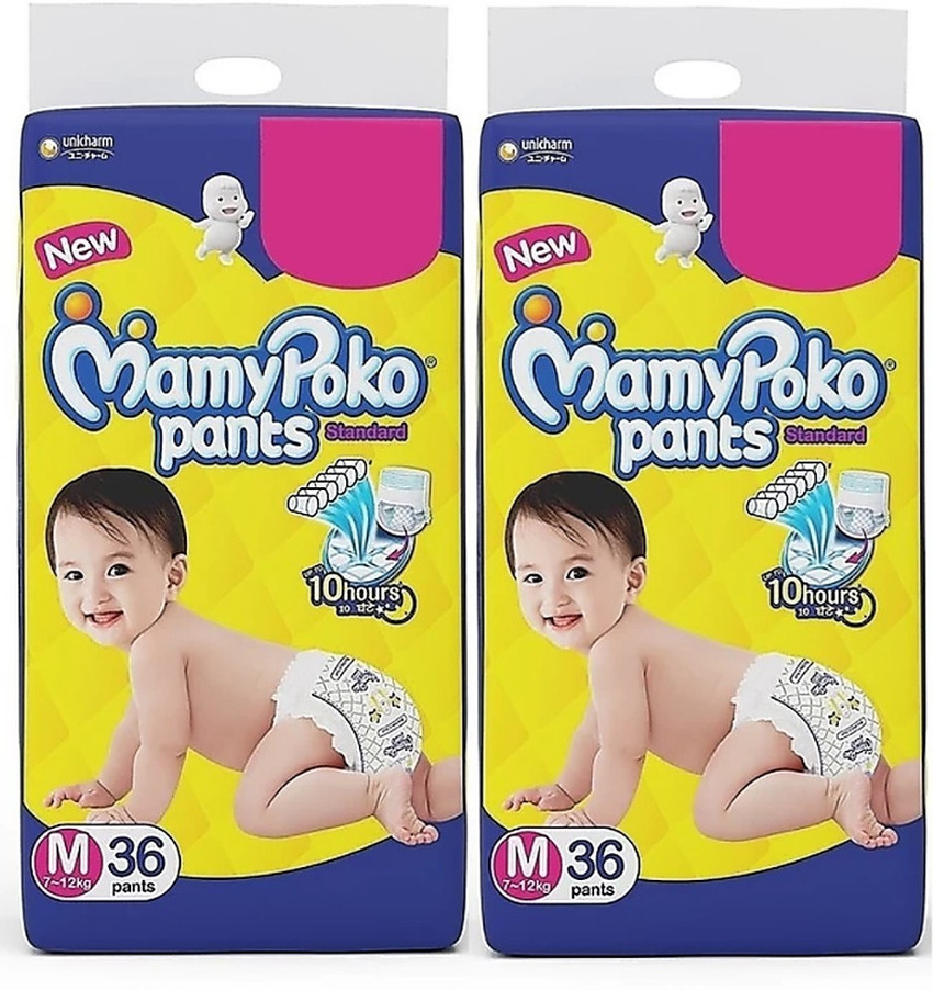 MamyPoko Pants Standard Baby Diapers Medium Size 36 36 count M