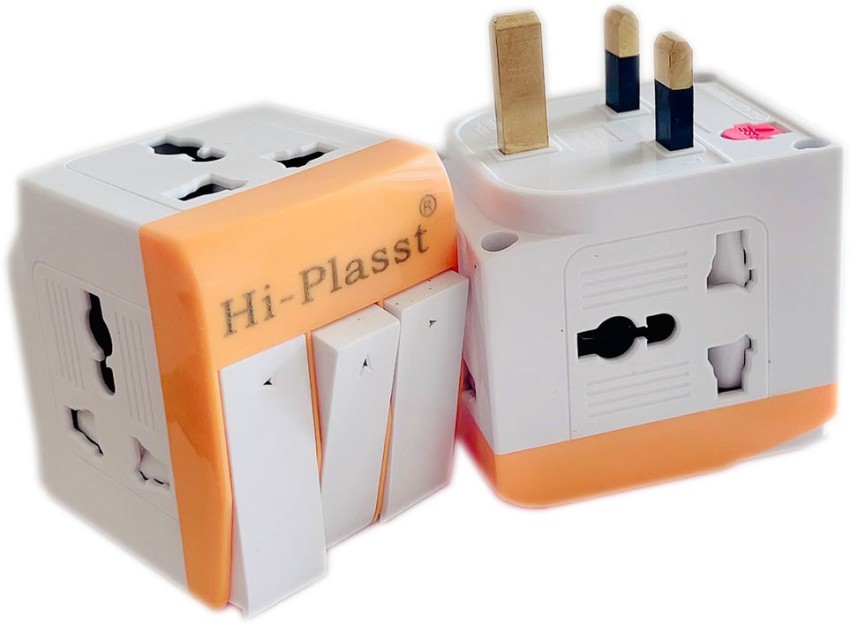 Hi-PLASST (1pc) UK Multiplug Type-G Flat Pin Plug 13-A Universal 3