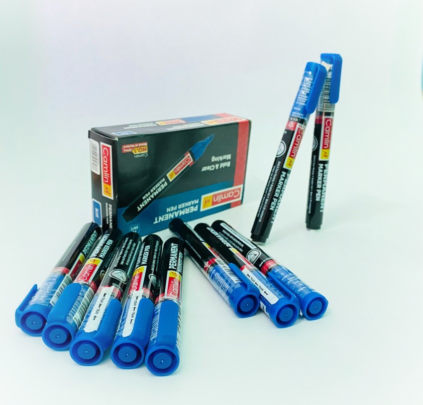 Camlin Parmanent Marker Pen Blue ( Pack Of 10
