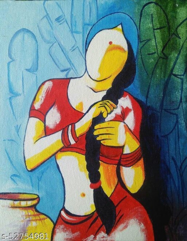 GUGL Girl Acrylic Painting Canvas 20 inch x 22 inch Painting Price in India  - Buy GUGL Girl Acrylic Painting Canvas 20 inch x 22 inch Painting online  at