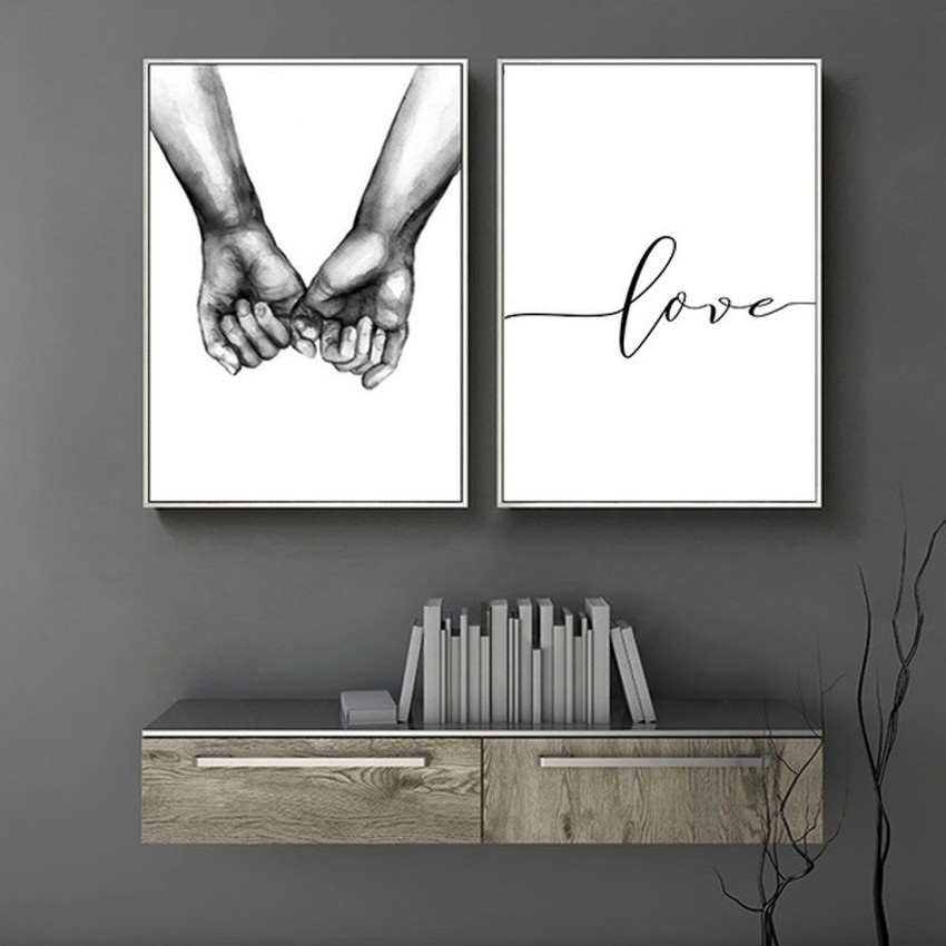 Nordic poster black and cheap white holding hands