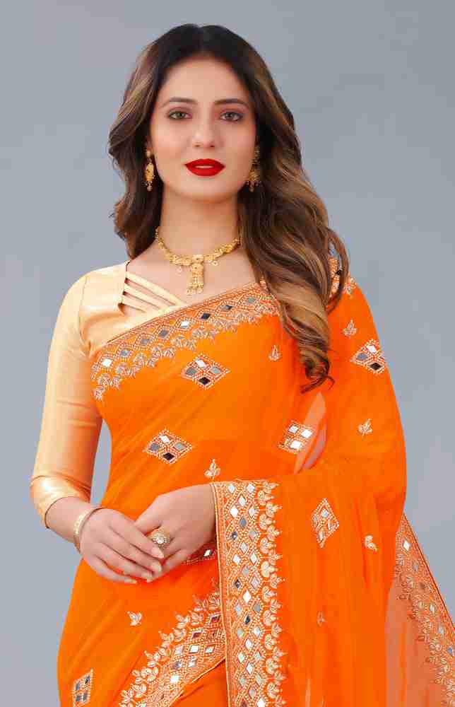 Flipkart mirror work saree 2025