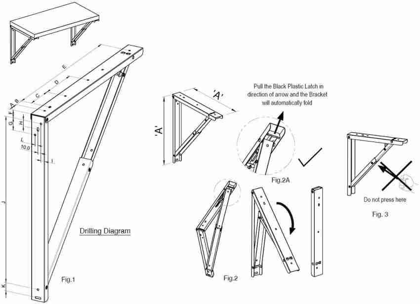 Wall mounted deals folding table brackets