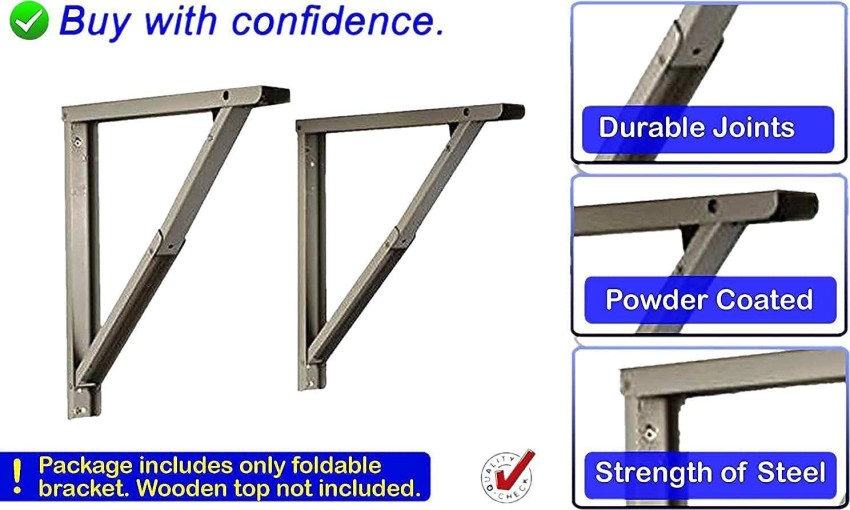 Flux Heavy Duty Folding Shelf Table Brackets Foldable Steel Powder