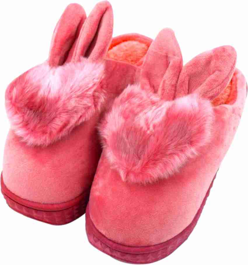 Winter Warm Furry Bunny Slippers 160(gray), Rabbit Shoes For Kids