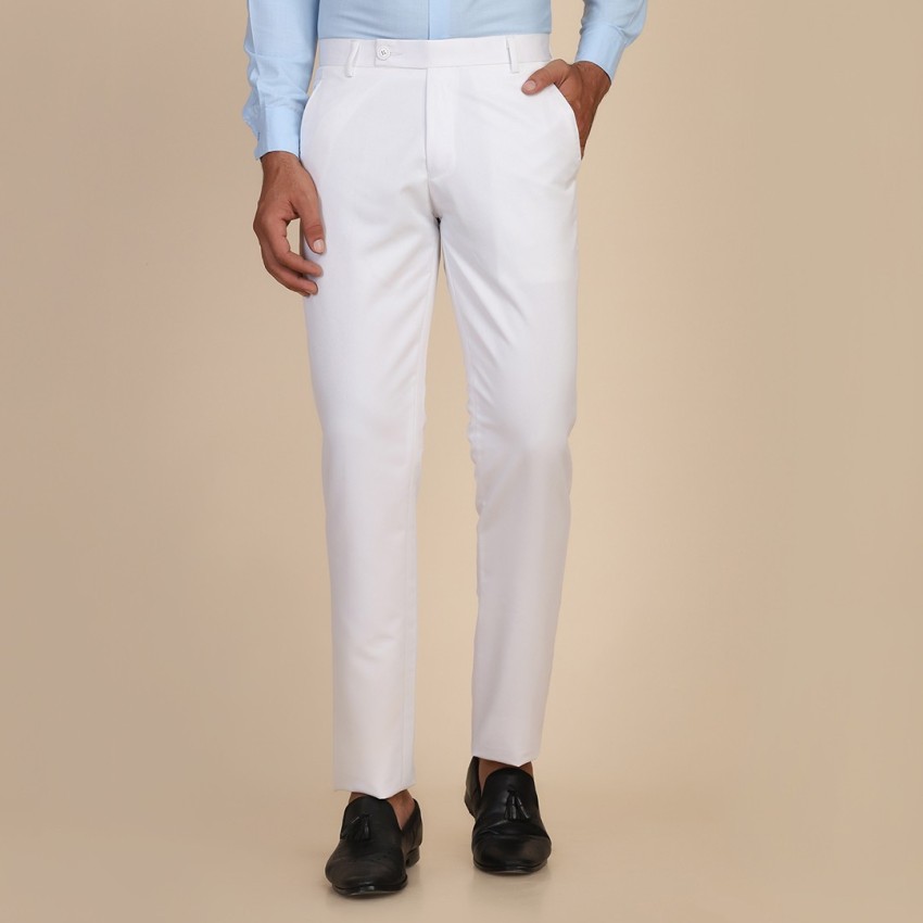 Buy Inspire White Slim Fit Formal Trouser for Men 28 at Amazonin