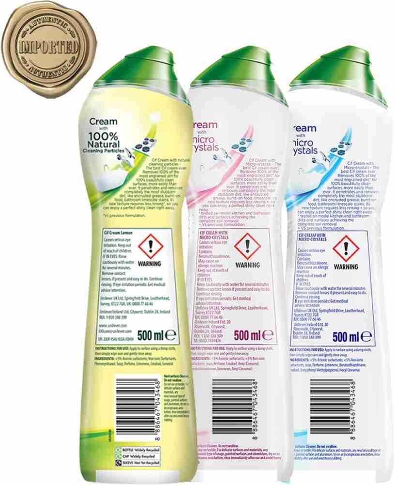 Cif Cream Cleaner Lemon 500ml - Pack of 4