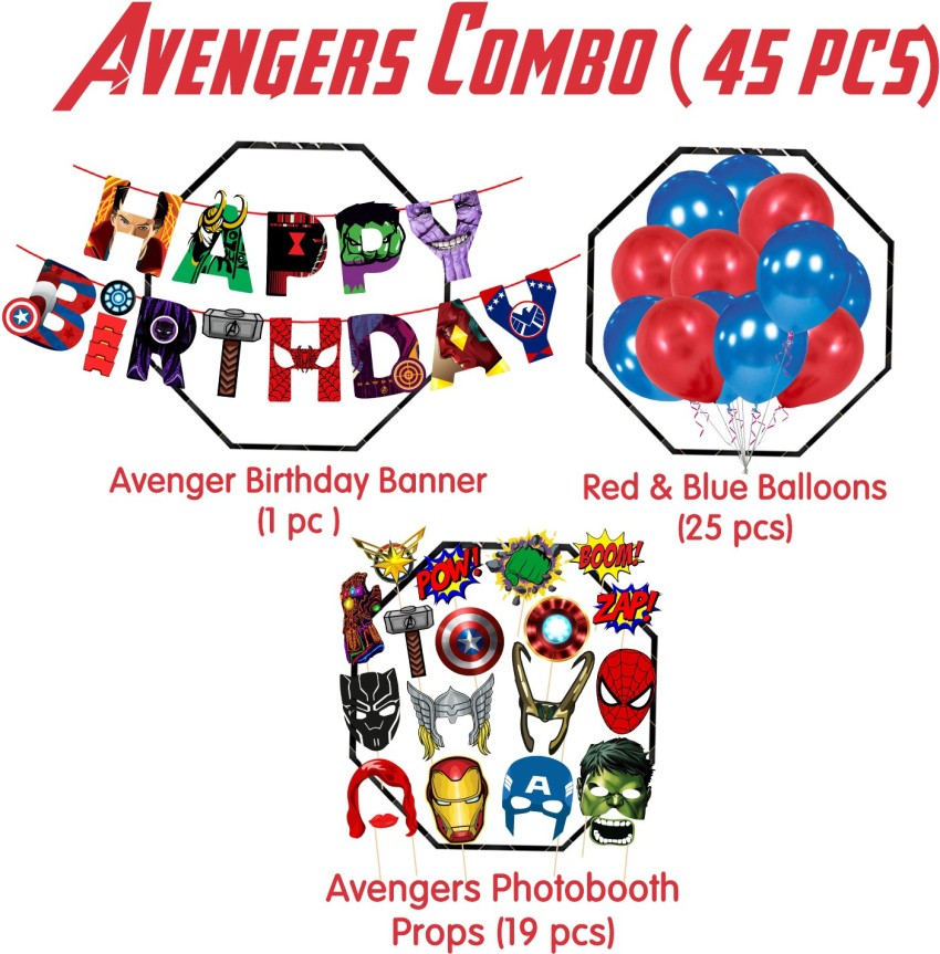 Superhero Party Decorations Avenger Party Supplies - Happy Birthday Banner  Super hero Large Foil Balloons Cake Topper for Kid's Boys, girls Superhero  Themem Party Decor Supplies (D) : Buy Online at Best