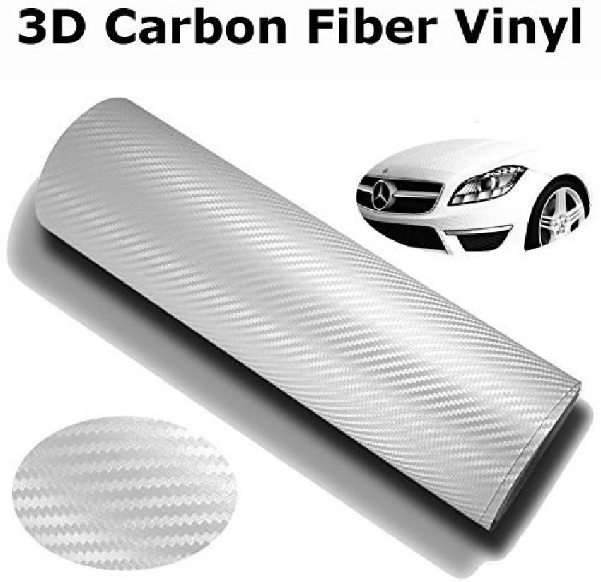 SIA VENDORS 3D Carbon Fiber White Textured Matte Car Auto Motorcycle Vinyl  Wrap Sticker DIY Decal Film Sheet Air Release Bubble Free Self Adhesive  Peel and Stick (12 x 24 Inches) Matte