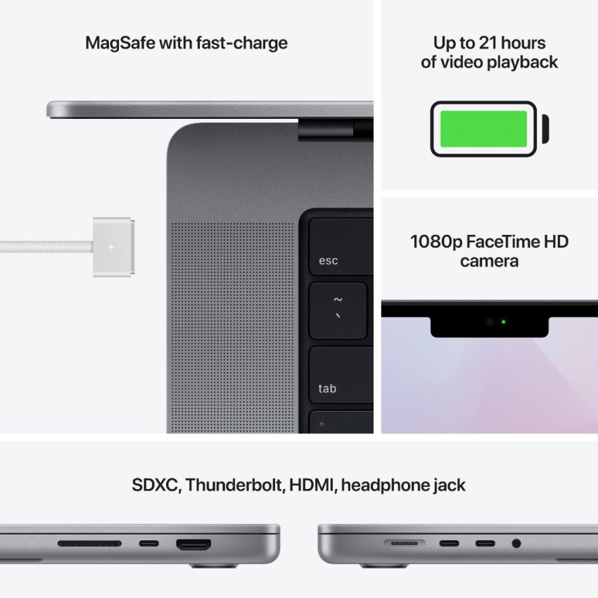 Apple MacBook Pro M1 16Go 256Go SSD Gris MKGP3FN-A Technopro