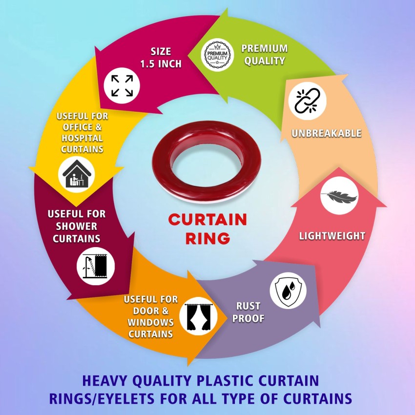 Plastic Curtain Ring Price in India - Buy KHAMSA FURNISHINGS