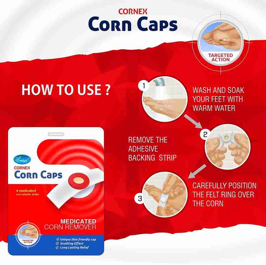 Leeford Cornex Corn Caps Medicated Plaster Bandage for Fast