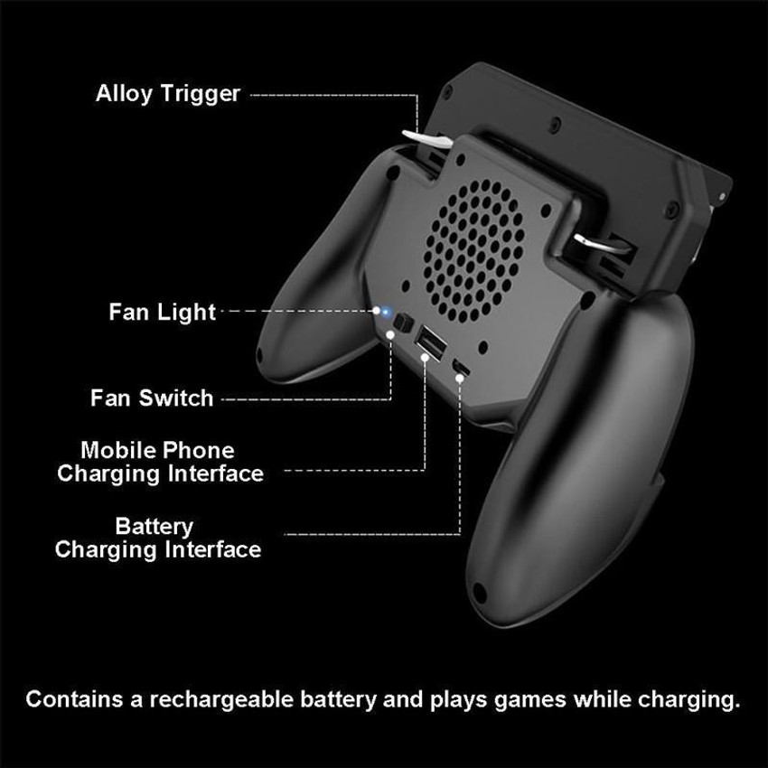 Game Controller Gamepad Trigger Shooting Free Fire Cooling Fan Gamepad  Joystick for IOS Android Mobile Phone : Video Games 