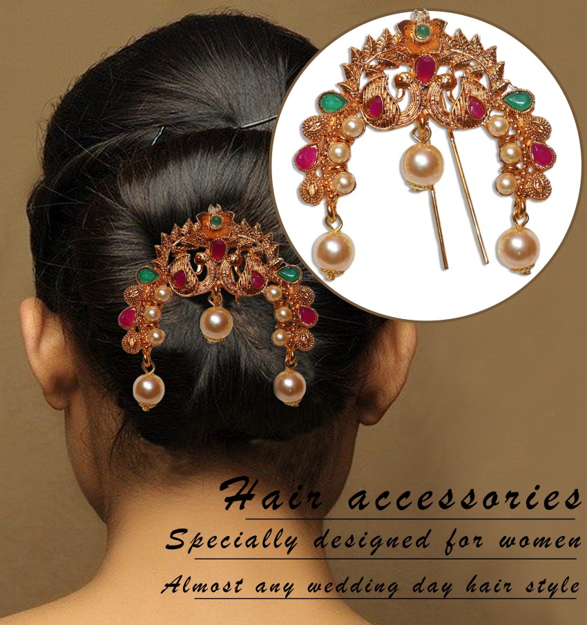 Buy CPI Women Hair Accessories Stylish Hair Accessories for Girls  Artificial Flowers Hair Bun Pin Stylish Accessories for Bridal Wedding  Anniversary Party Function Pearl Online at Low Prices in India   Amazonin