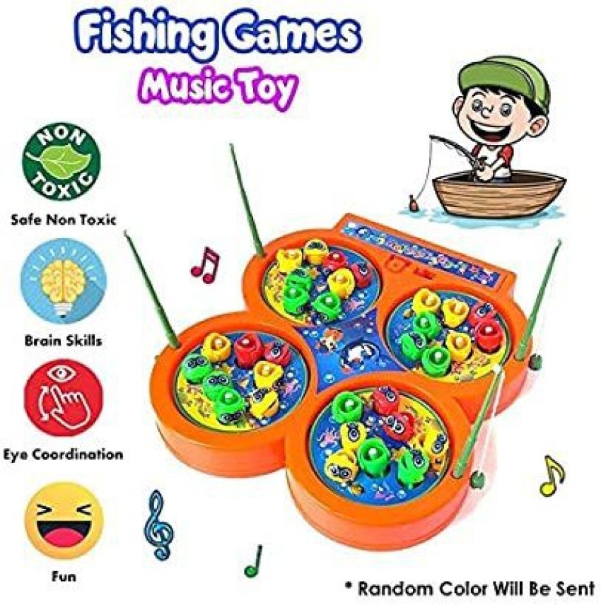 GoBaby Fishing and Catching Game Toy Set with Music for Kids Party & Fun  Games Board Game - Fishing and Catching Game Toy Set with Music for Kids  Party & Fun Games