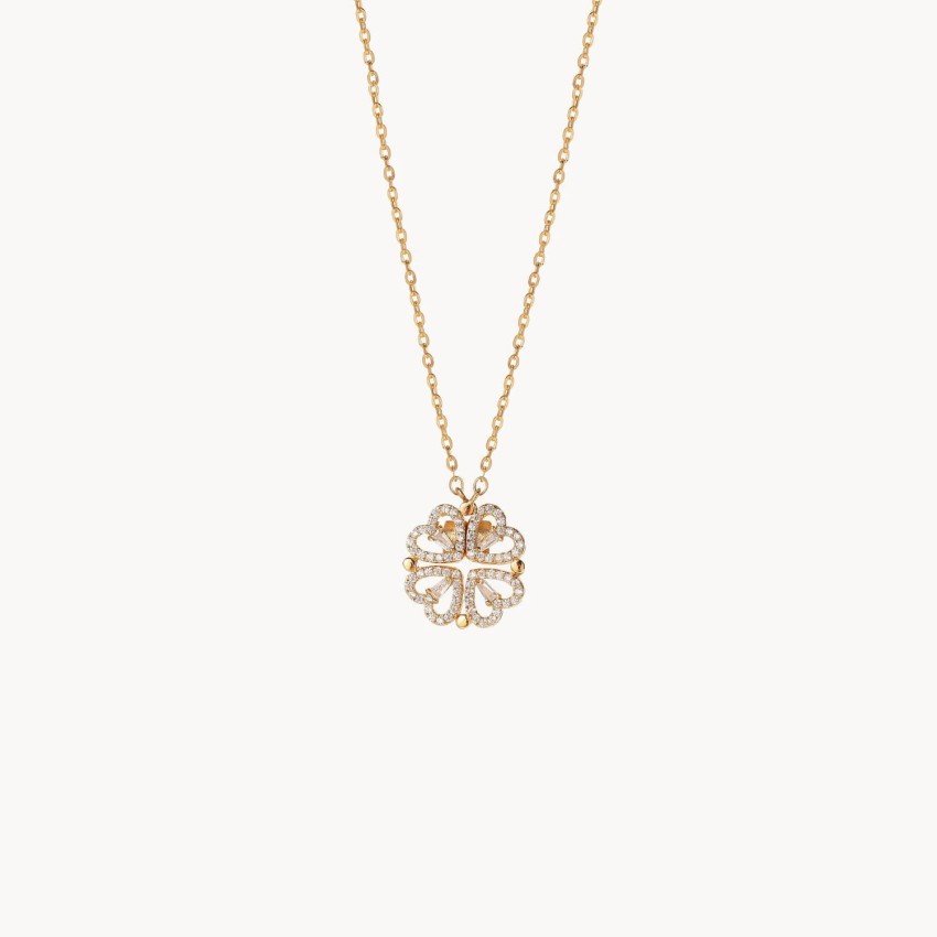 Four Leaf Clover 3 Flower Necklace