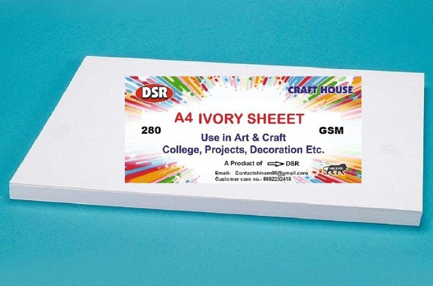 SHARMA BUSINESS Ivory Sheets 300 GSM For Acrylic Paint  Metallic Paint Set of 20 Sheets Unruled A4 300 gsm Drawing Paper - Drawing  Paper