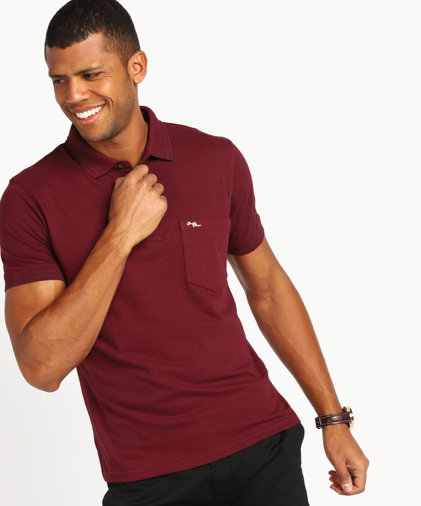 Maroon polo shirt mens cheap