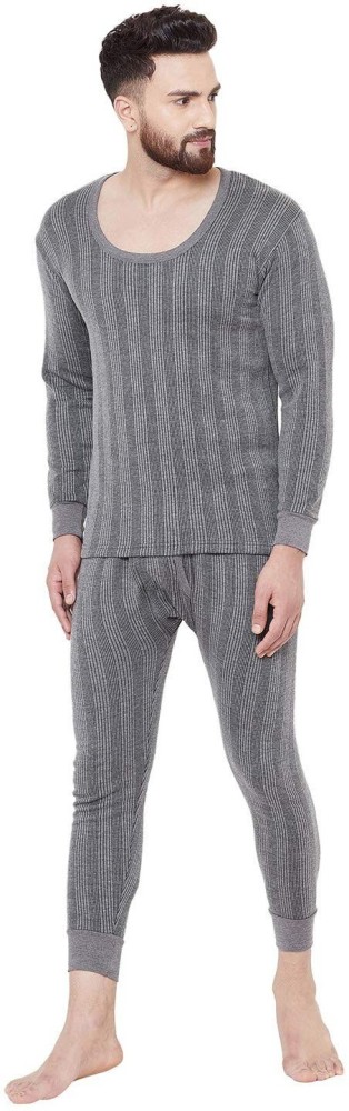 Morges Thermal Inner Set for Men Top and Pyjama Set for Winter Wear (Size  34) Multicolour
