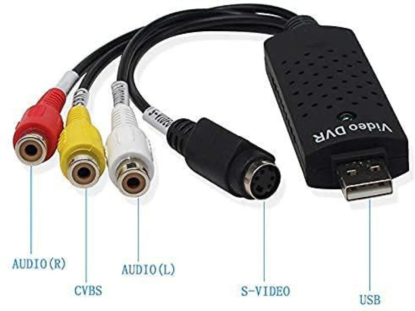 dhruvga TV-out Cable USB 2.0 EASYCAP Capture 4 Channel Video TV, DVD, VHS,  Audio, PC Capture Adapter Card TV Video DVR Converter (DHV-VID-0135) -  dhruvga 
