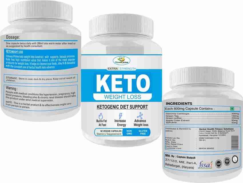 Fitness Prime Keto Nutrition weight loss 800 mg Capsules for Weight Management 60 Capsule