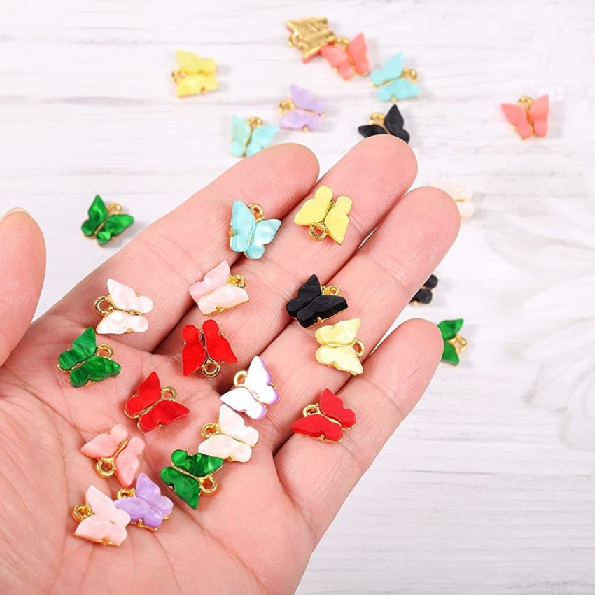jewelry charms bulk wholesale mixed charms soft pink and gold-98 piece