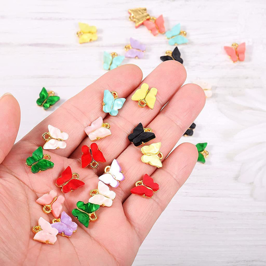 Acrylic top butterfly charms