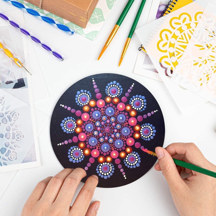 Mandala Dotting Tools Set with Stencils Palette Paint Brush Ball Stylus Pen  for Painting Rocks Nails Canvas Coloring Art Drawing - AliExpress