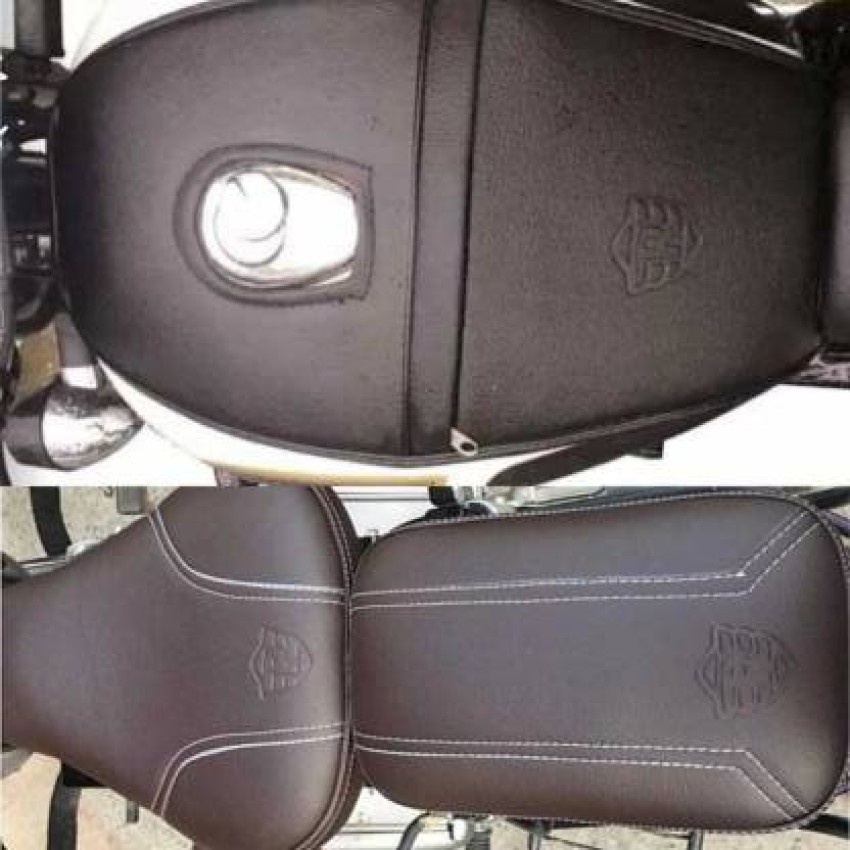 KOHLI BULLET ACCESSORIES Fancy Seat Cover Brown For Royal Enfield Classic  350/500cc Split Bike Seat