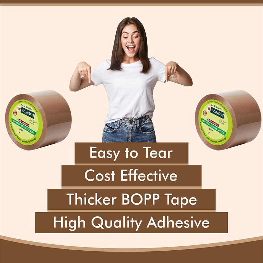 Inditradition Single Sided Self Adhesive BOPP Tape/Sealing  Tapes (Pack of 3, Brown, White, Transparent Color) - Ideal For Home &  Office Use Tape (Manual) - Tapes