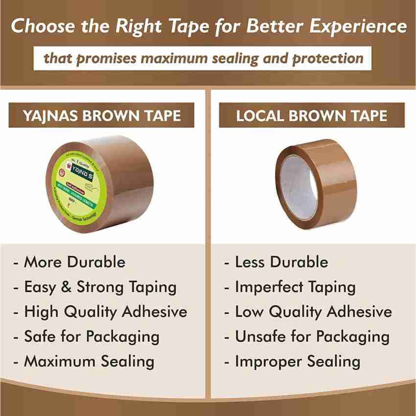 Inditradition Single Sided Self Adhesive BOPP Tape/Sealing  Tapes (Pack of 3, Brown, White, Transparent Color) - Ideal For Home &  Office Use Tape (Manual) - Tapes