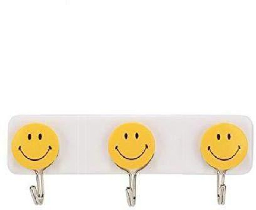 DeoDap Multipurpose Big Self Adhesive Smiley Cartoon Wall Hook Strong Wall  Sticker Hook Hook 3 Price in India - Buy DeoDap Multipurpose Big Self  Adhesive Smiley Cartoon Wall Hook Strong Wall Sticker