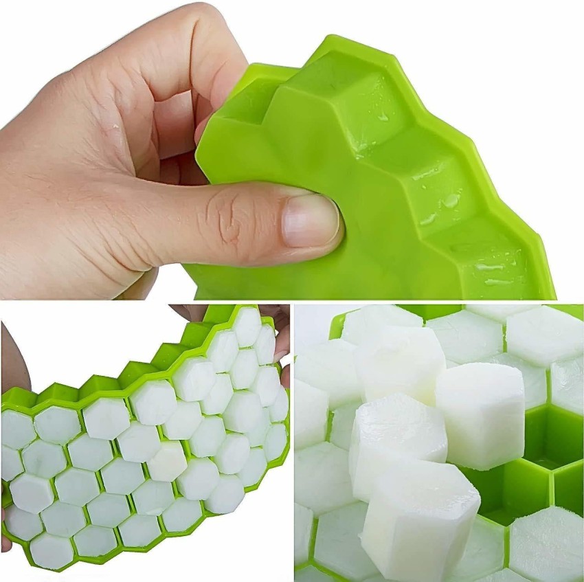 Ice Cube Tray Silicone, Ice Trays for Freezer with Lid (BPA Free), Flexible  & Easy-Release Honeycomb Ice Cube Trays Molds for Cocktail Whiskey