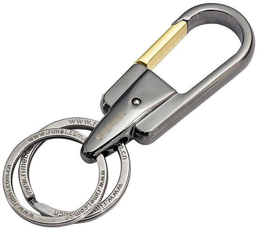 SEMAPHORE Double Ring Hook Locking Key Ring Black & Brown Key