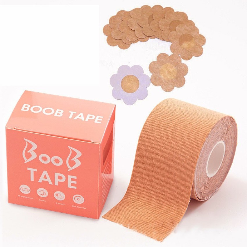 Boob Tape , Breast Lift Tape for A-E Cup Large Breast , Breathable Breast  Lift Tape Athletic Tape&10 Pcs Disposable Fashion Breast Patch