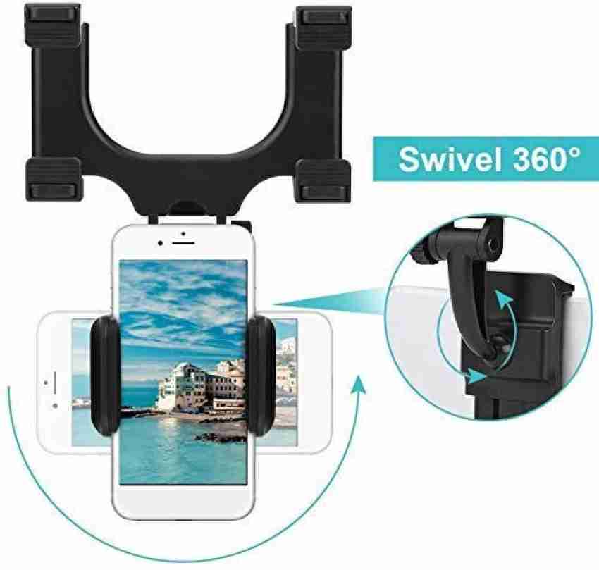 WHISTLE9 Anti Shake & Fall Prevention 360 Degree Rotation Adjustable Anti  Vibration Car Phone Holder for Rear View Mirror Mount Stand - Supports  Mobile Up to 6.5 inch Smartphones Mobile Holder Price