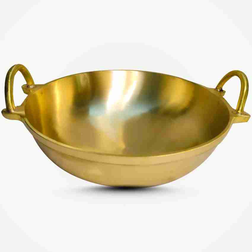 Zilpin Kerala Casted Bronze Kadai/Cheenachatti Utensils for Cooking  11-Inch, Heavy Gauge Round Bottom Kadhai Woks Deep Frying Pan Cookware  (3)Liter Capacity Wok 3 L capacity 27 cm diameter Price in India 